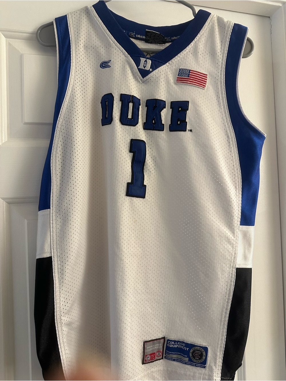 Duke White & Blue #1 Youth Basketball Jersey